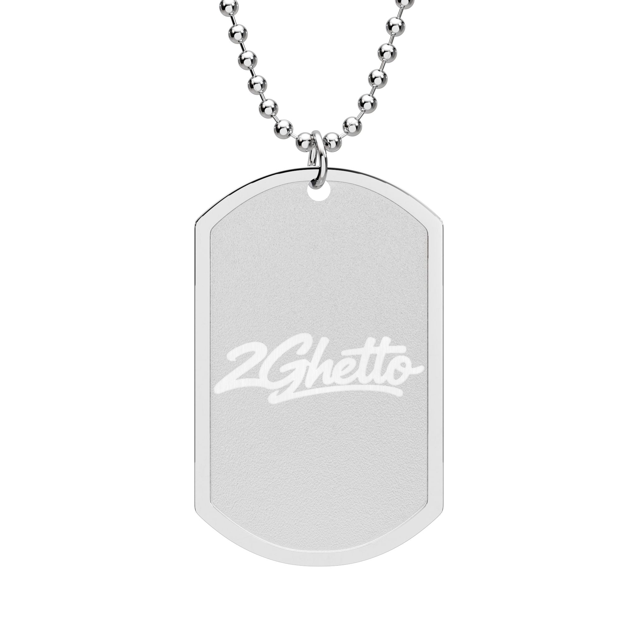 2Ghetto Street Saint Dog Tag - Silver