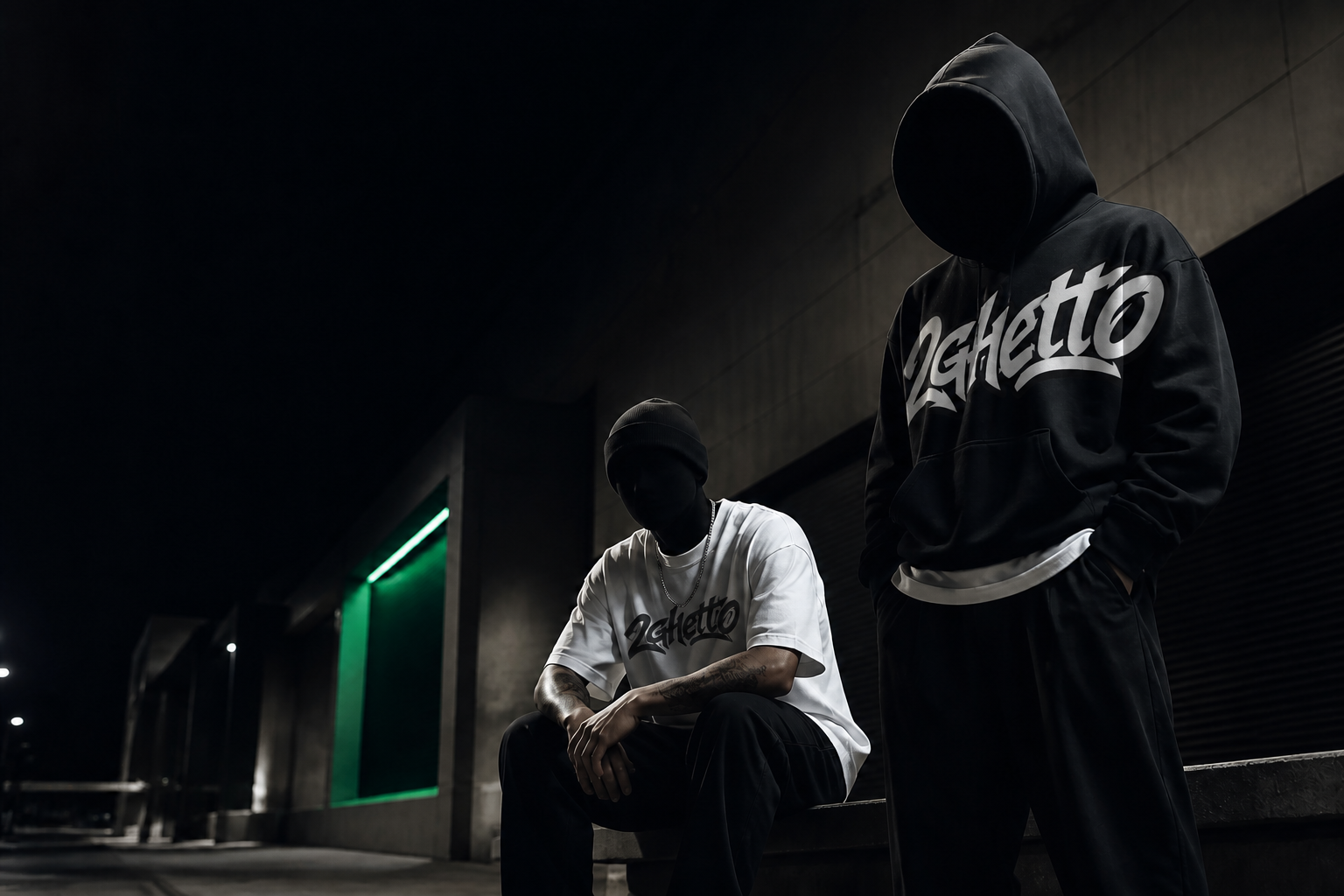 2ghetto streetwear hero with branded hoodie and tee