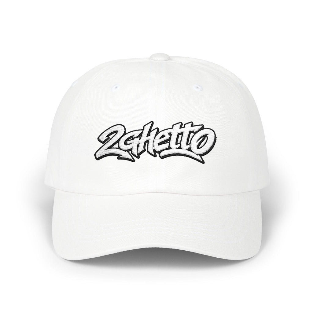 2Ghetto Alley Crown Dad Cap - White